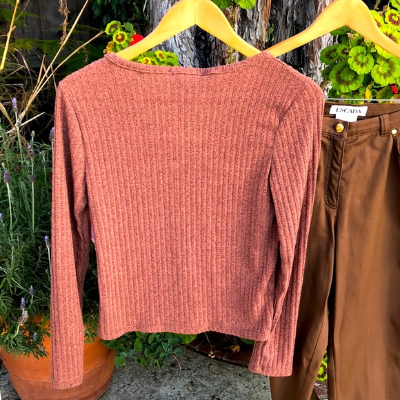 Escada designer pants outfit 2pc. brown flare leg bell bottom Jean y2k 90βs styl - Picture 13 of 13